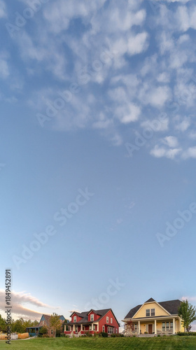 Colorful houses on a modern housing estate