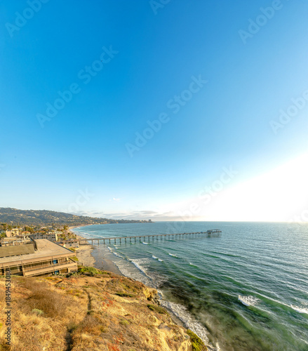 Wallpaper Mural Palm trees and Pier on Manhattan Beach at sunset in California, Los Angeles, USA. Torontodigital.ca