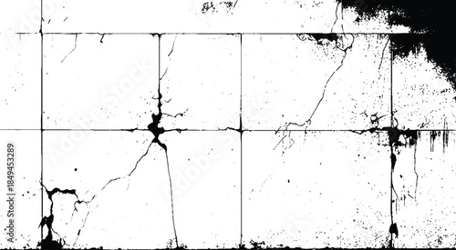 white background and black cracks.	
