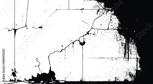 Texture, wall, concrete, it can be used as a background. Wall fragment with scratches and cracks.  vector eps10