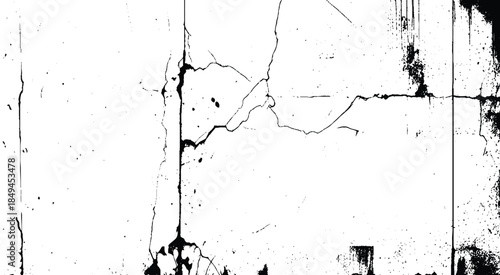 Texture is black and white background, Pattern of cracks, chips, scuffs, dust, scratches. for design and printing.