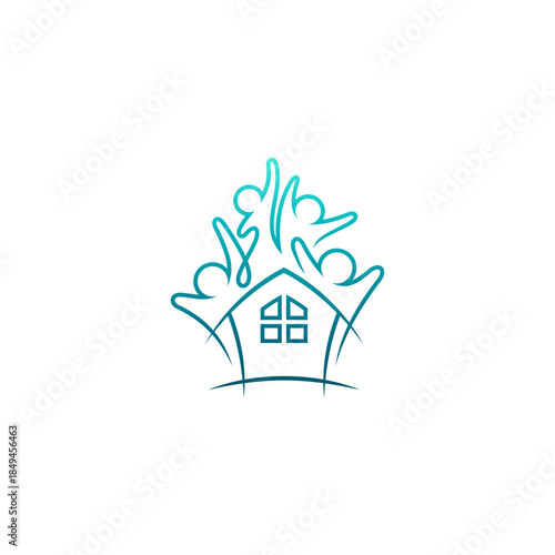 Charity logo with family design combination, unity logos