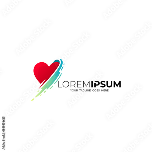 Charity logo design template, love care logo vector