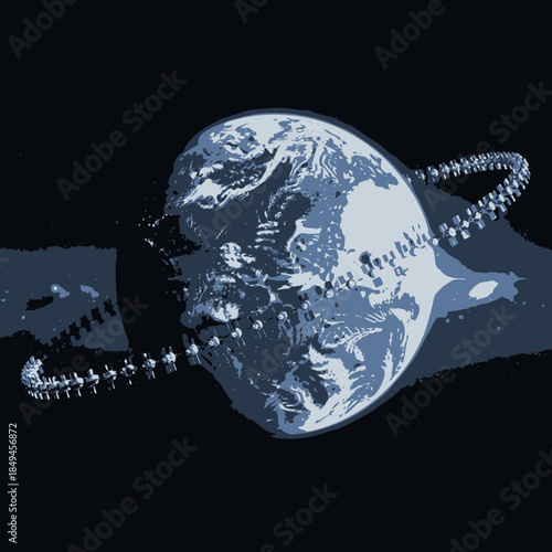 conceptual image of a human skull