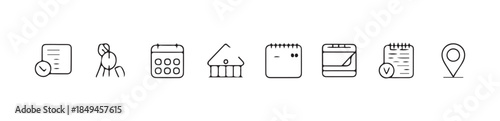 Series of calendar and document icons representing scheduling appointments and tasks