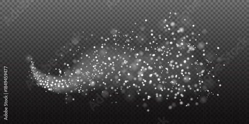 A spiral trail with motion blur effect, suggesting speed and direction with streaked bokeh lights and sparkles. This dynamic transparent overlay is perfect for sports themes, racing graphics, or any