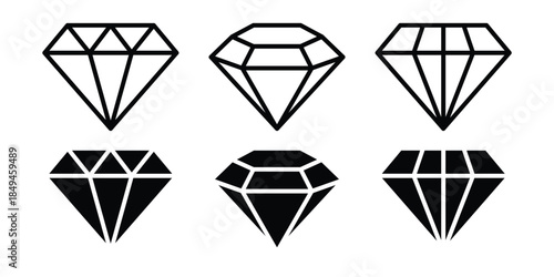 Collection of simple diamond icons