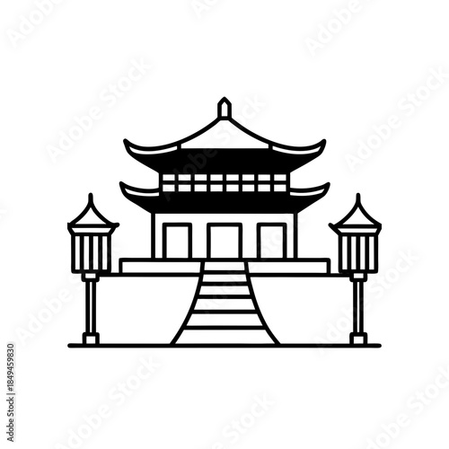 chinese pavilion in the park