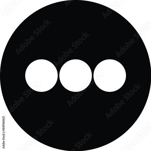 circle icon set with dots and plus symbol vector