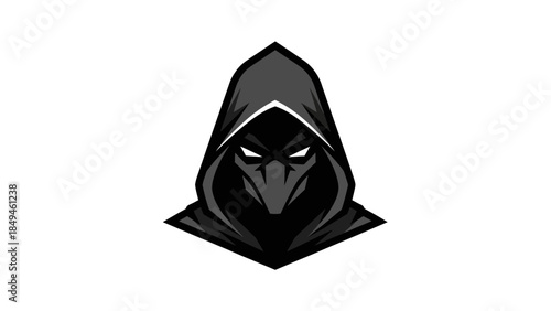 Mysterious hooded figure, dark persona, warrior emblem, mysterious character, mysterious warrior, vigilant guard, dark guardian, menacing figure, stealthy operative, vigilante