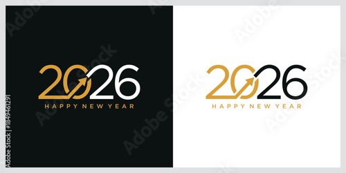 Happy new year 2026 logo. Premium vector design for poster, banner, greeting and new year 2026 celebration.