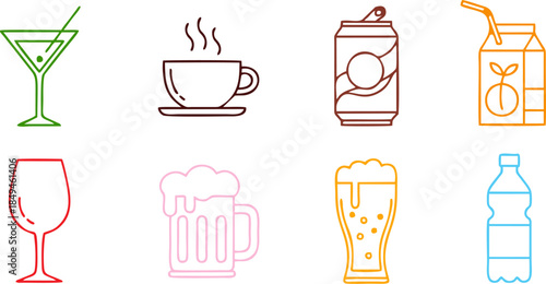 icon set of drink variation