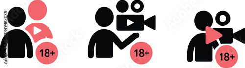 Vector Silhouettes of Three Broadcasters or Podcasters in Headphones Speaking into Microphones with a Sound Wave Graphic Overhead.