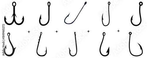 Fish Hook Silhouette set