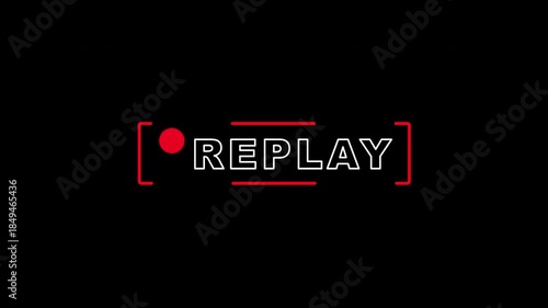 Replay UI Indicator Animation, Flashing Red Dot, and Brackets Overlay with Alpha Channel