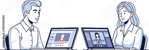 virtual, meeting, online, laptop, people, remote, digital, workspace, video, conference, teamwork, technology, communication, screen, interface