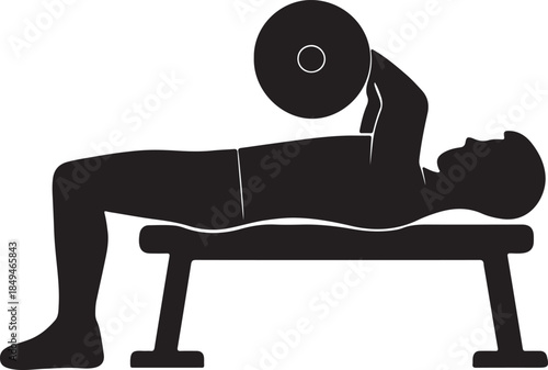 Skull crushers arm fitness silhouette