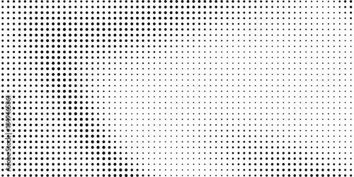 Abstract black halftone dot pattern forming a seamless geometric texture on a white background. Minimal monochrome design suitable for modern backgrounds.vector eps10