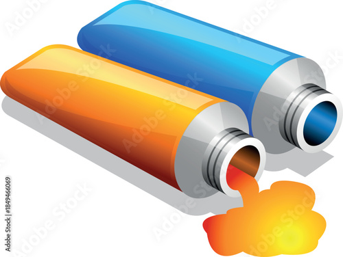 Color Paste Tube Vector Design