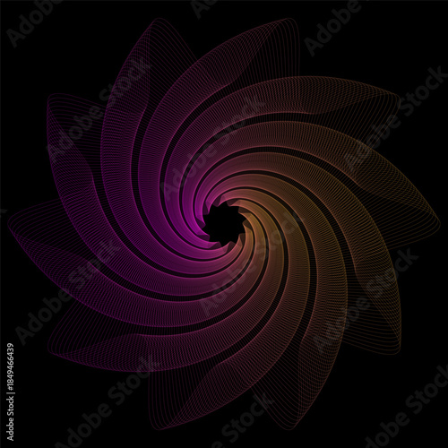 Abstract fractal computer generated composition with spiral shapes