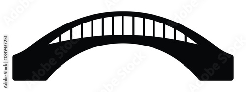 Black Silhouette Vector Collection of Six Bridge Types – Suspension, Arch, Cable-Stayed, Truss, and Beam Engineering Icons