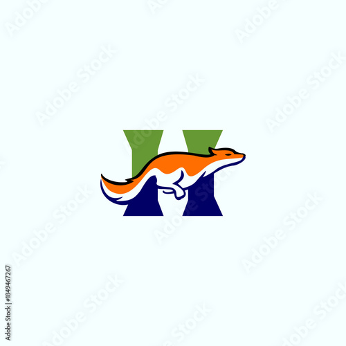 Fox Letter H Logo Vector, Alp...