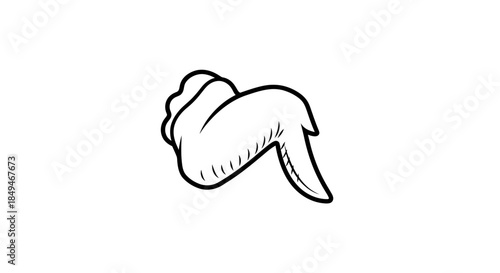 Hand Drawn Sketch Illustration Of A Fried Chicken Wing With Hatching Details Isolated On A White Background Perfect For Menu Design And Fast Food Branding