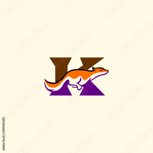 Fox Letter K Logo Vector, Alp...