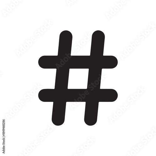 Hashtag icon symbol vector on white background

