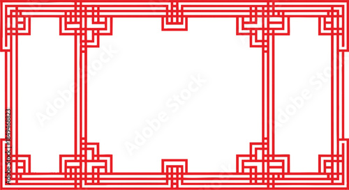 Red geometric decorative frame