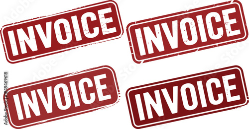 Distressed Red Rubber Stamps Invoice