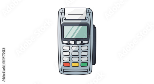 Modern payment terminal with color buttons for secure transactions
