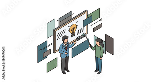 Business team brainstorming with creative ideas and light bulb moment