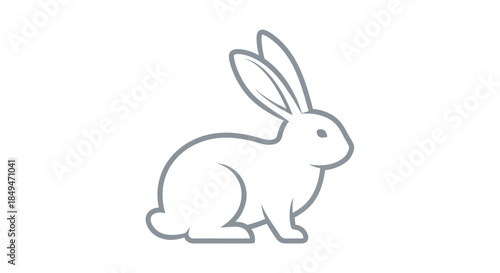 Minimalist Rabbit Illustration - A Clean and Simple Design.