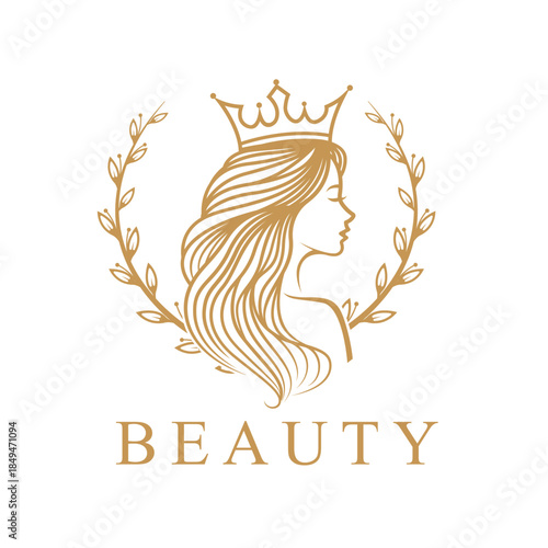 Woman face logo design line art vector illustration. Woman face suitable for beauty and cosmetic company logos.