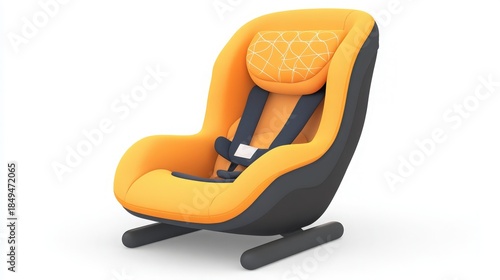 Stylish orange baby car seat ensures secure travel for your little one with modern design and comfortable support in white studio setting