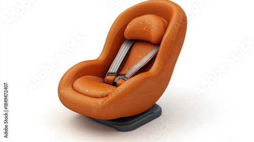 Stylish orange baby car seat ready for a safe ride, designed for comfort and security, perfect for modern families on the go, travel with peace of mind