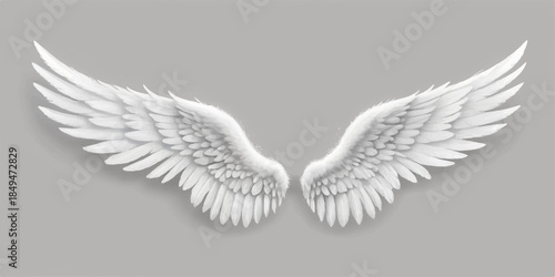 Black angel wings vector illustration with feather design isolated on white, a perfect tattoo symbol or element