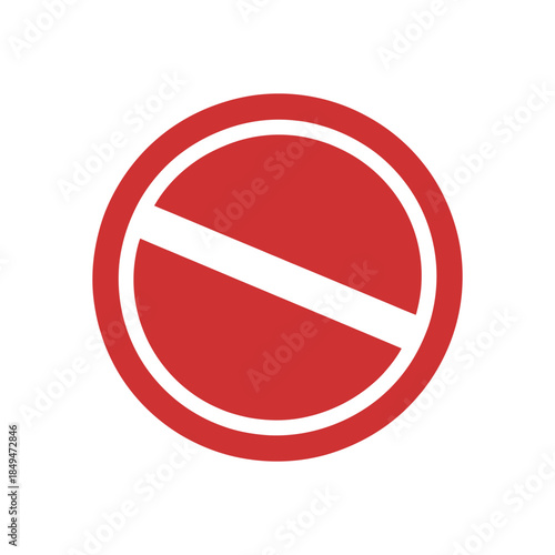 Red Prohibition Sign – No Entry Circle Symbol Isolated on White Background