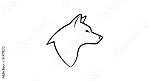 Minimalist Wolf Head Outline - A Symbol of Wilderness and Instinct.