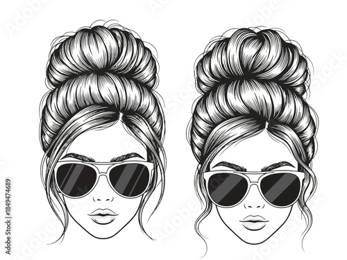 Two women with sunglasses and messy hair