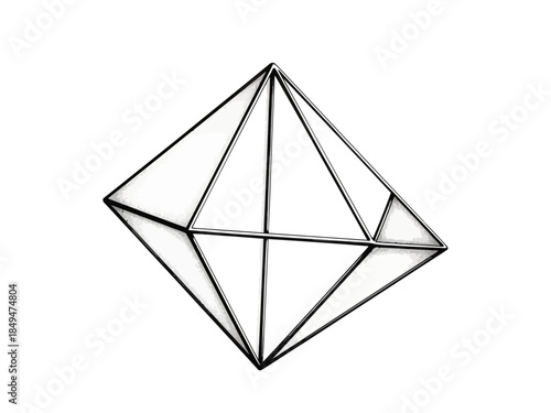 3d geometric shape with intersecting lines and triangular faces
