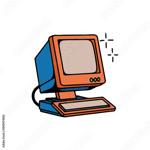 Vibrant Retro Computer Setup