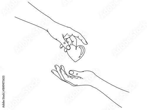 A hand holding a heart with an arrow through it symbolizing love and affection