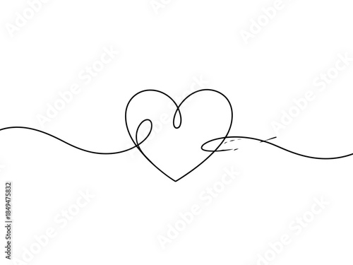 A heart shape with a decorative swirl design on a