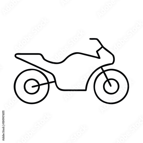 A simple outline drawing of a motorcycle is shown against a white background.