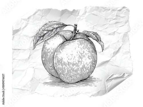 Hand drawn plum fruit sketch on a transparent background