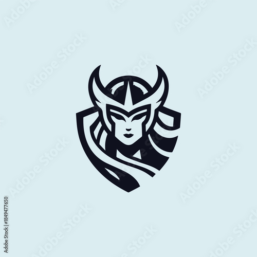 Modern Valkyrie Goddess Logo