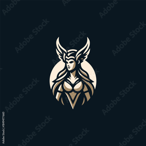 Modern Valkyrie Goddess Logo