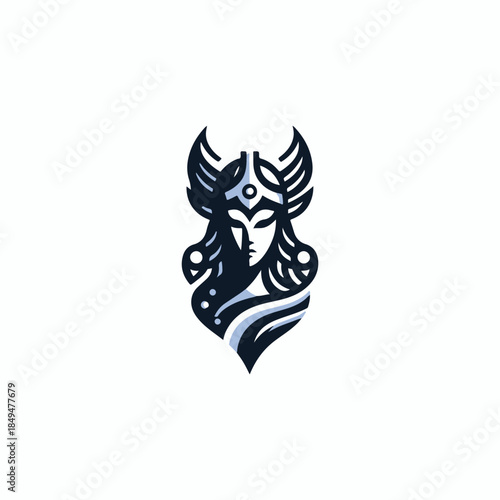 Modern Valkyrie Goddess Logo